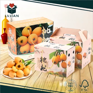 Boîte en carton ondulé pour aliments avec poignées